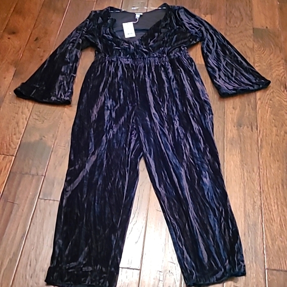 NWT A New Day women's black velour jumpsuit size XXL. - Picture 1 of 8